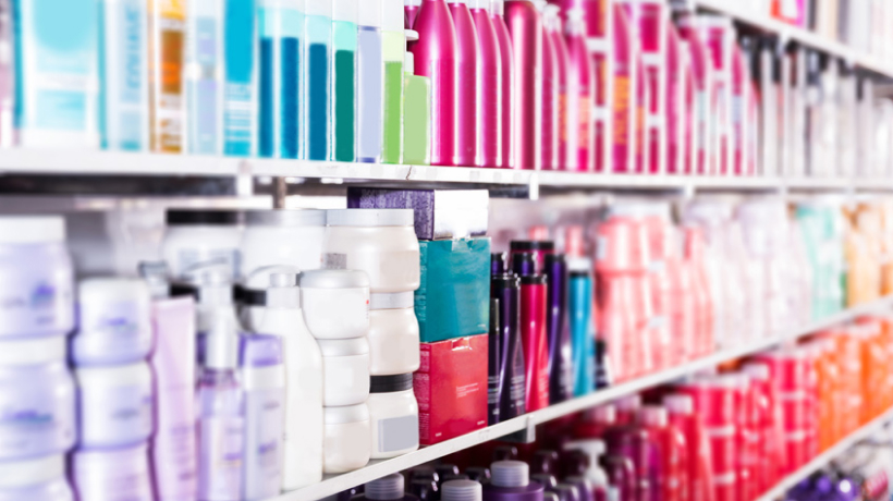 Shelves of Beauty Products