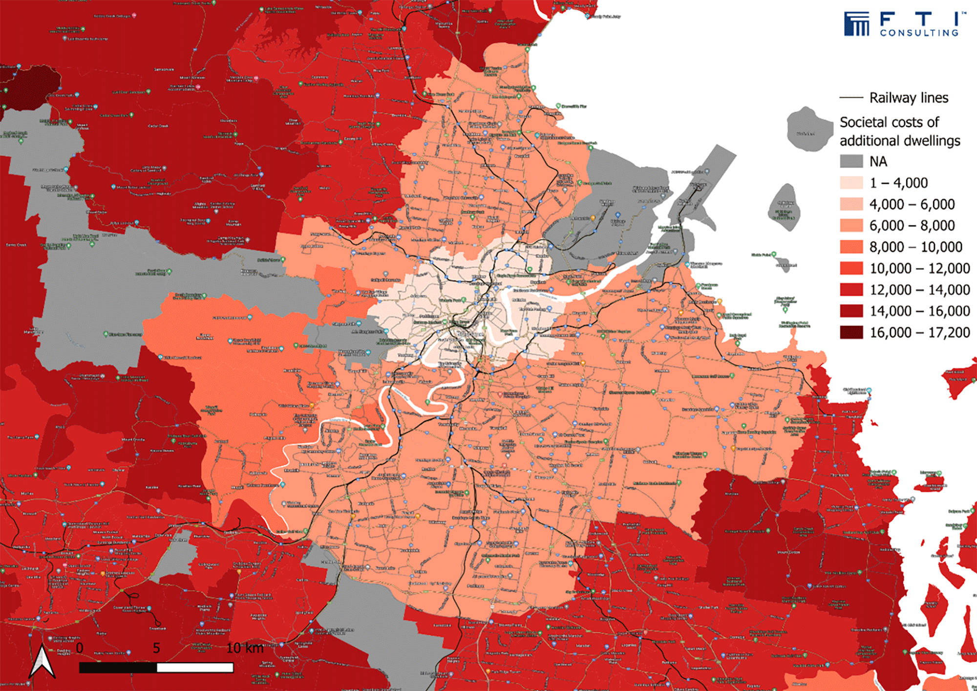 Railway lines - Societal costs of additional dwellings