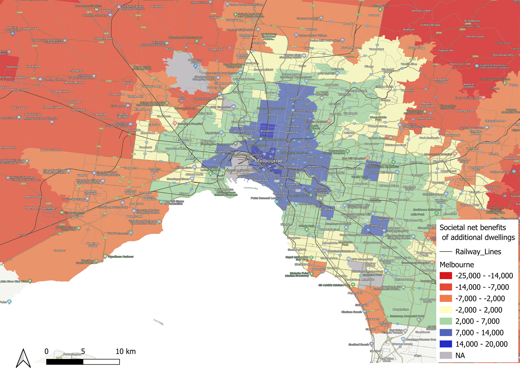 Societal net benefits of additional dwellings Melbourne
