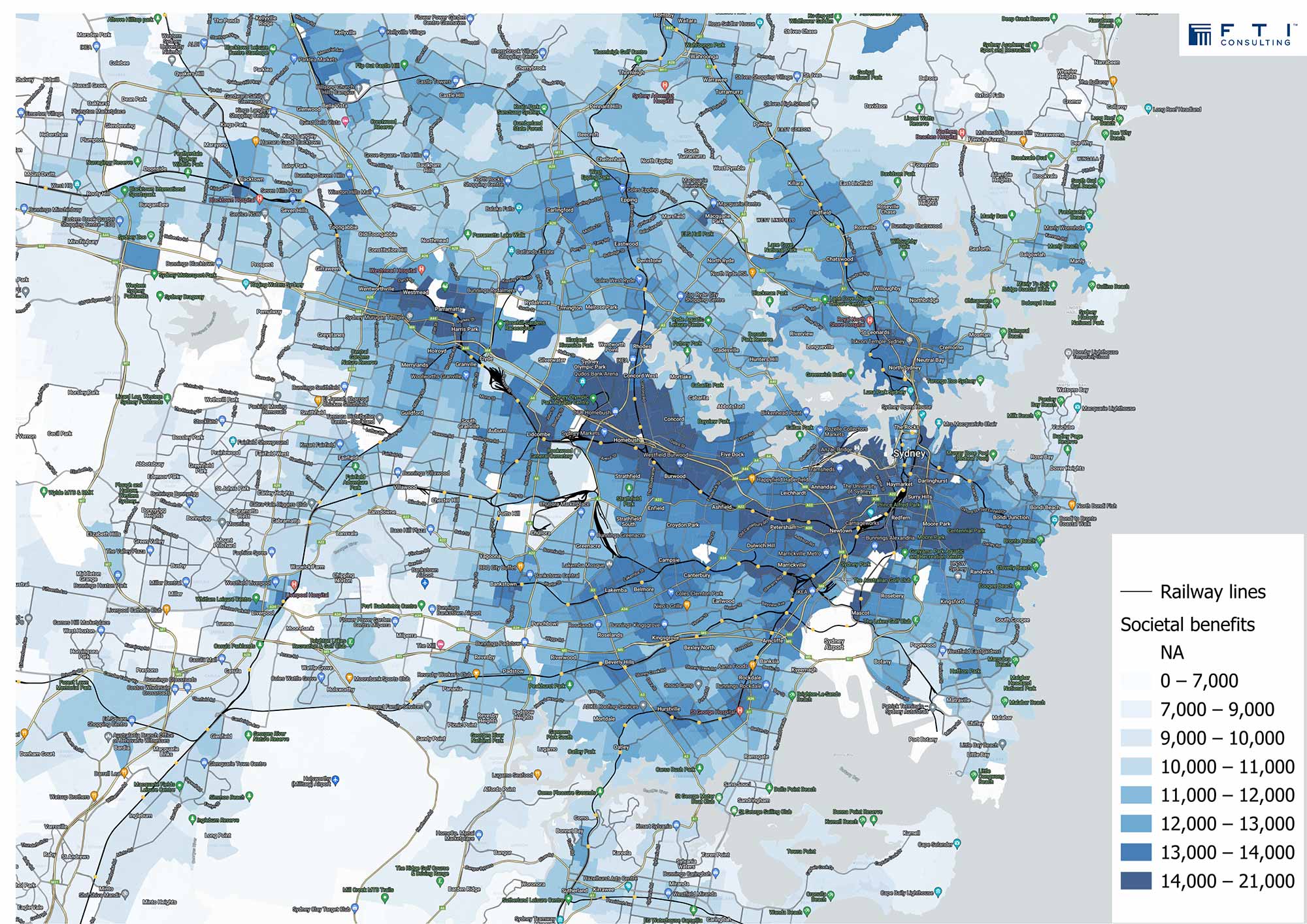 Sydney Railway Lines - Societal Benefits