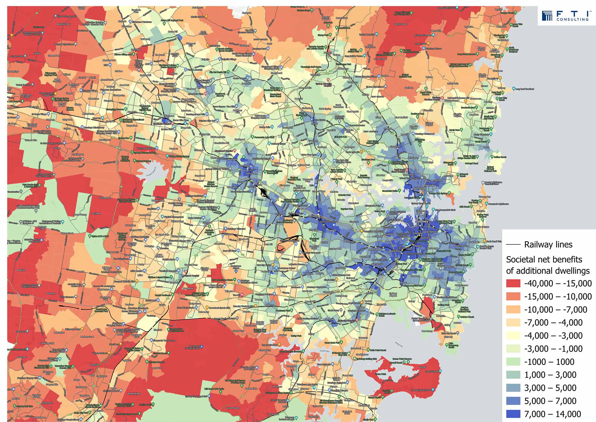 Sydney Railway Lines - Societal Net Benefits of Additional Dwellings